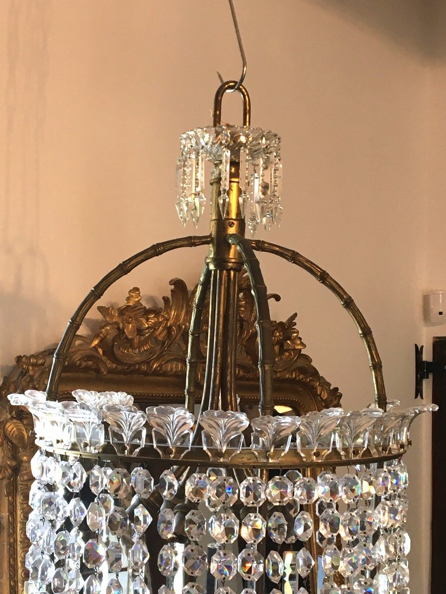 Important Chandelier Attributed To Maison Baccarat Crinoline-photo-3